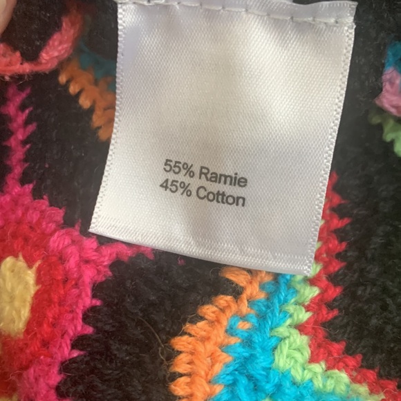 NORM THOMPSON VINTAGE CROCHET RAINBOW GRANDMA SWEATER - Picture 5 of 6